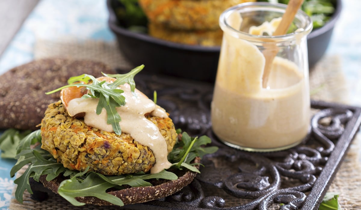 Enjoy veggie burgers on the healthy meal plan for blood pressure and weight loss.