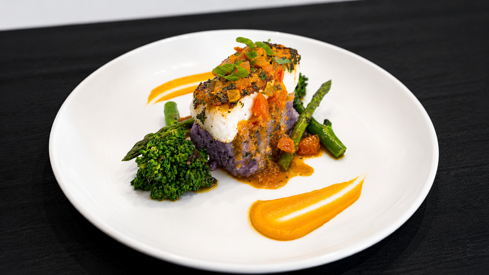 Enjoy seared Chilean sea bass with fresh tomato sofrito, lemon and herbs. A flavorful Pritikin seafood recipe featuring bright Mediterranean-inspired flavors.