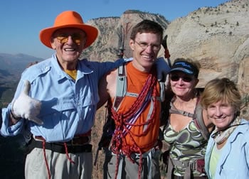 Battista with son-in-law Todd and daughters Desiree and Pier (who do their best to keep up with Battista).