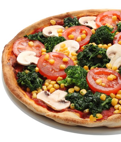 You can make delicious healthy pizza using fantastic whole-wheat pizza crust and lots of fresh veggies.