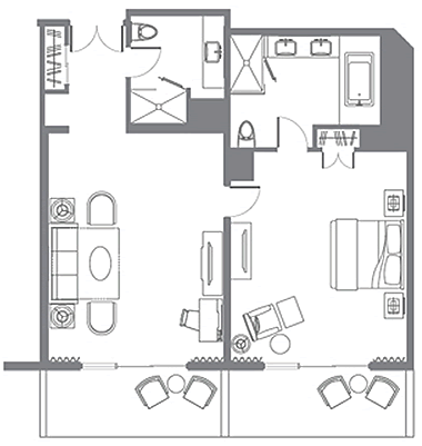 Floor Plan for Resort Resort Suite at the Pritikin Weight Loss Resort