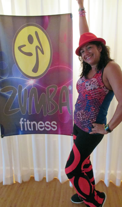 Maria Ojeda teaches Zumba for Beginners at the Pritikin Fitness Camp