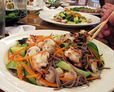 Zaru Soba: Soba noodles tossed with a bevy of Asian-style vegetables.