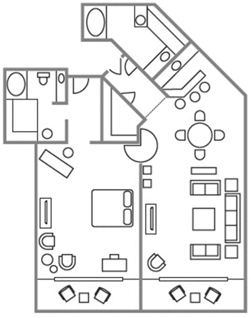 Floor Plan for Resort Resort Suite at the Pritikin Weight Loss Resort